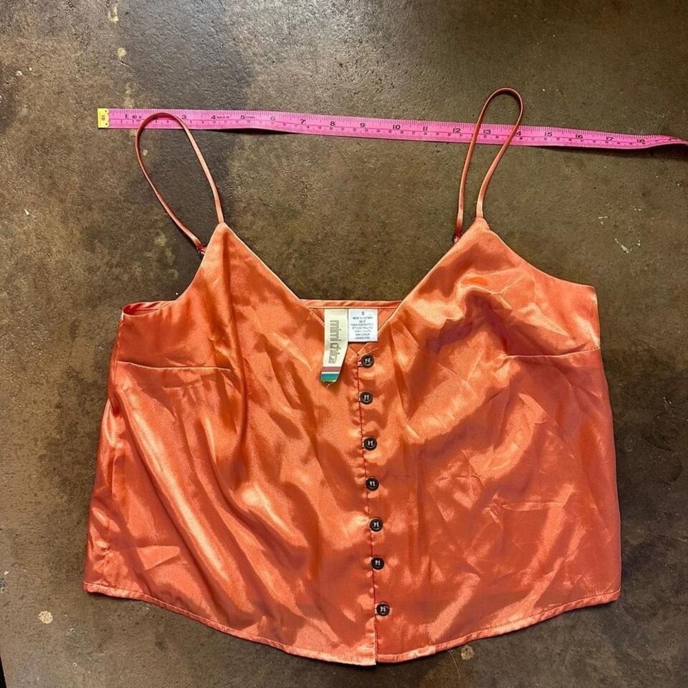 Minichia Orange crop top with button detail‎ size small